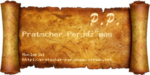 Pratscher Perjámos névjegykártya